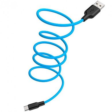 USB кабель HOCO X21 Plus silicone Type-C 3A 1m black/blue