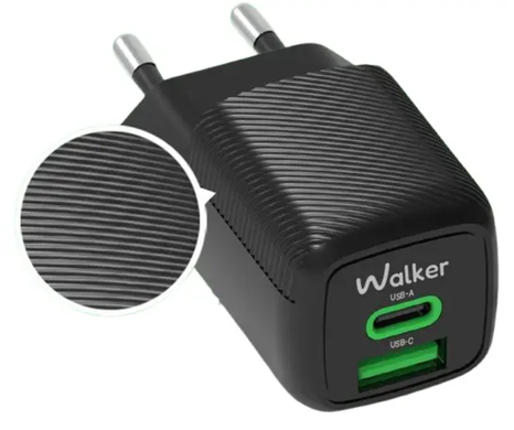 Сетевое зарядное устройство Walker WH-71 GAN 30W+Type-C to Type-C black