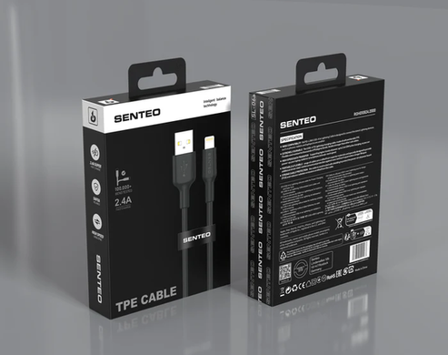 Кабель Senteo SL-06 2.4A USB to Lightning 1m black