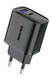 Мережевий зарядний пристрій Senteo T-04 version2 USB+USB-C PD /QC 3.0 25W (СЕ сертифікат) black