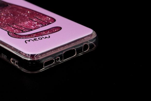 Чехол TPU для Samsung M31 cat (pink) жидкие блестки