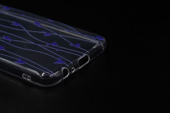 Силіконовий чохол MyPrint для Samsung J6 + гілочки lilac