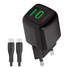 Сетевое зарядное устройство Walker WH-71 GAN 30W+Type-C to Type-C black