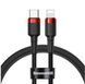 PD кабель Baseus Cafule Cable Type-C to iP PD 20W 1m red+black