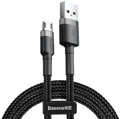 USB кабель Baseus CAMKLF-B micro 2.4A 1m gray-black
