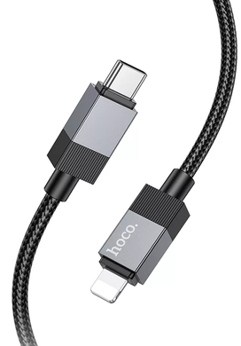 PD кабель Hoco X112 Favor charging data cable with display Lightining 27W 1m Black