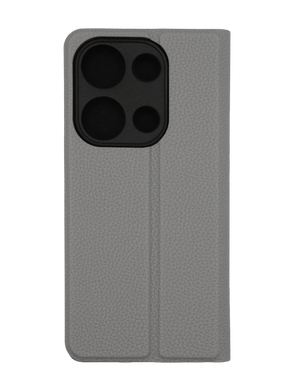 Чохол книжка FIBRA (рельєф) для Xiaomi Redmi Note 13 Pro 4G grey Full Camera