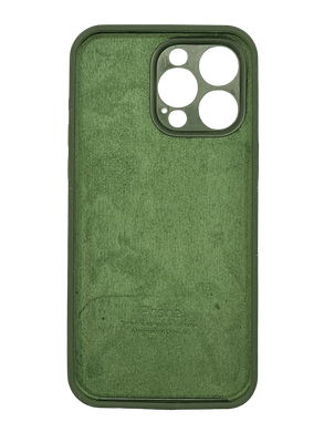 Силіконовий чохол Full Cover для iPhone 13 Pro Max forest green (clover) Full camera