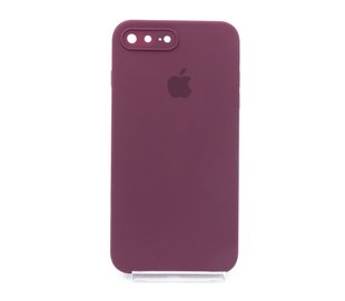 Силиконовый чехол Full Cover Square для iPhone 7+/8+ maroon Full Camera