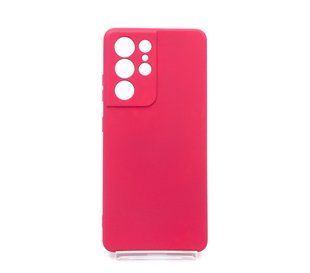 Силиконовый чехол SMTT для Samsung S21 Ultra cherry Full Camera с микрофиброй