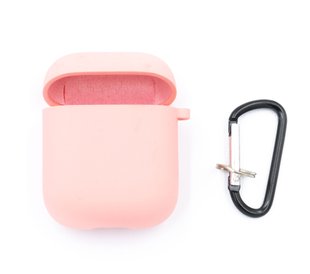 Чохол for AirPods 1/2 силіконовий pink з мікрофіброю