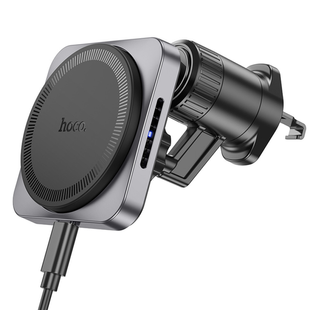 Автотримач із бездротовим ЗП Hoco HW15 Speed Magnetic Wireless 15W black/gray