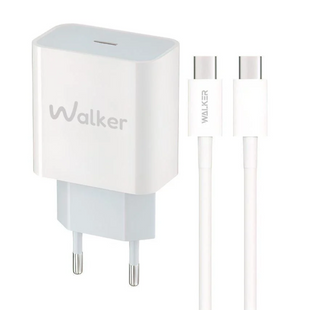 Мережевий зарядний пристрій Walker WH-39 PD 20W/3A+Type-C to Type-C white