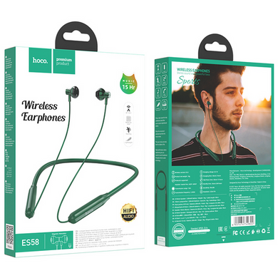 Навушники бездротові Hoco ES58 Sound tide sporys Bluetooth dark green