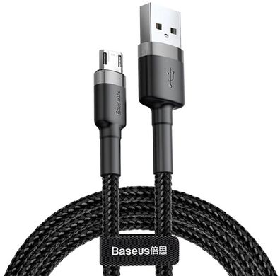 USB кабель Baseus CAMKLF-B micro 2.4A 1m gray-black