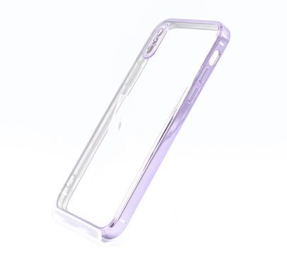 Силіконовий чохол Сlear для iPhone X/XS violet Full Camera з глянсовою окантовкою