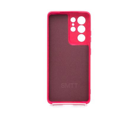 Силіконовий чохол SMTT для Samsung S21 Ultra cherry Full Camera з мікрофіброю