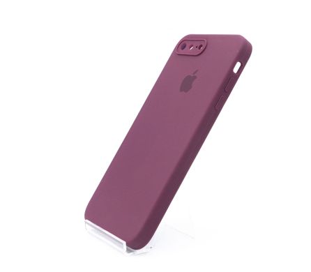 Силіконовий чохол Full Cover Square для iPhone 7+/8+ maroon Camera Protective