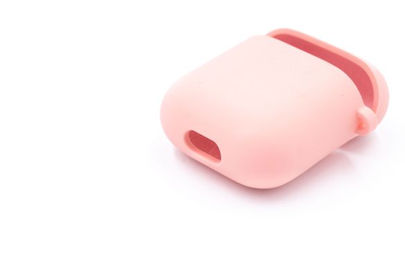 Чохол for AirPods 1/2 силіконовий pink з мікрофіброю