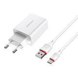 Сетевое зарядное устройство Borofone BA21A Type-C QC 3.0 18W 1m white