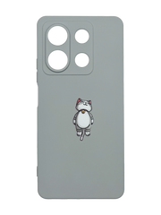 Силиконовый чехол Art для Xiaomi Redmi Note 13 5G cat/grey Full Camera