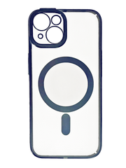 Силіконовий чохол Baseus Glitter with Magsafe для iPhone 14 clear blue Full Camera