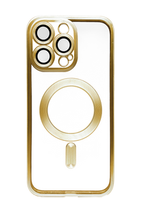 Чехол Metal Matte with MagSafe для iPhone 14 Pro Max gold Full Camera