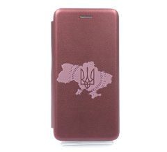 Чохол книжка Original шкіра MyPrint для Xiaomi Redmi 7A marsala (Карта України)