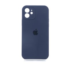 Силіконовий чохол Full Cover для iPhone 12 dark blue Full Camera