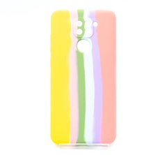 Силиконовый чехол Full Cover для Xiaomi Redmi Note 9 Rainbow №3 yellow/pink