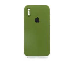 Силіконовий чохол Full Cover Square для iPhone X/XS bark olive Full Camera
