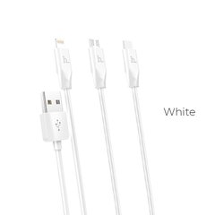 USB кабель Hoco X1 Rapid Combo 3in1 Lightning+Micro+Type-C 1m 2A white