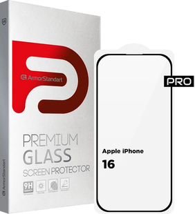 Защитное стекло ArmorStandart Pro для Apple iPhone 16/15 black (ARM78508)