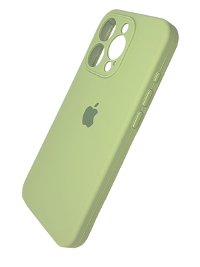 Силіконовий чохол Full Cover для iPhone 15 Pro Max green (mint) Full Camera