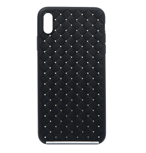 Силиконовый чехол Weaving case для iPhone XS Max black (плетенка)