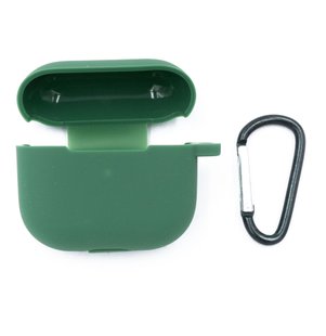 Чохол for AirPods 3 силіконовий + карабін dark green тех.пах.