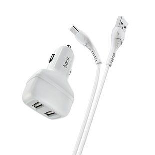 Автомобильное зарядное устройство HOCO Z36 Leader Type-C 2usb 2.4A white