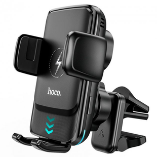 Автотримач Hoco S35 Smart alignment wireless charging car holder black