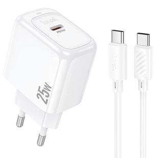 Сетевое зарядное устройство Hoco CS53A Surplus PD25W 1USB-C + cable Type-C White