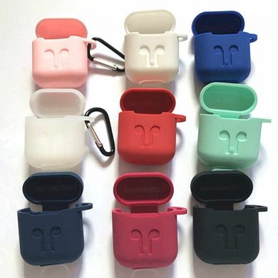 Чехол Silicon Case AirPods color + карабин box