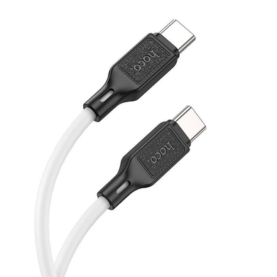 Кабель Hoco X90 Cool 60W silicone charging data cable for Type-C to Type-C 3A/1m white