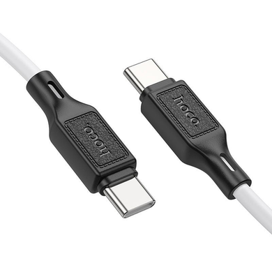 Кабель Hoco X90 Cool 60W silicone charging data cable for Type-C to Type-C 3A/1m white
