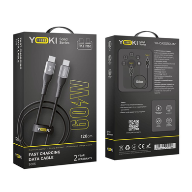 Кабель YOKI SOLID YK-SO15 Type-C to Type-C 60W 1.2m black