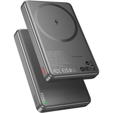 Power Bank Hoco Q26A Joy PD20W magnetic fast charging power bank 10000mAh Metal Gray