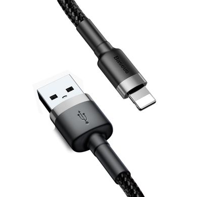 USB кабель Baseus Cafule CAMKLF-BG1 2.4A/1m Lightning gray/black