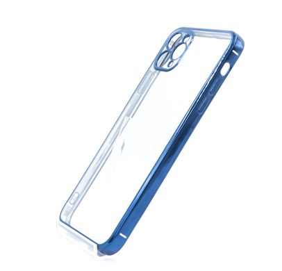 Силіконовий чохол Сlear для iPhone 11 Pro Max blue Full Camera з глянсовою окантовкою