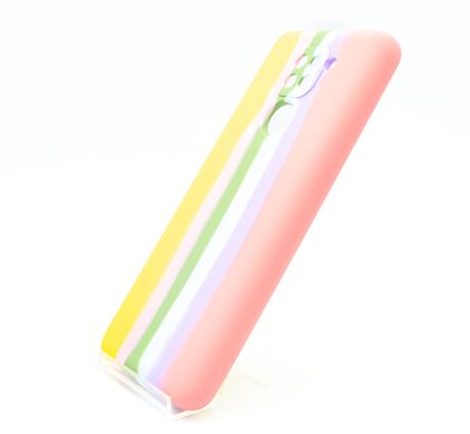 Силіконовий чохол Full Cover для Xiaomi Redmi Note 9 Rainbow №3 yellow/pink