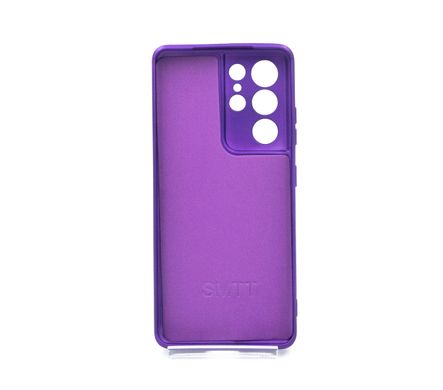 Силіконовий чохол SMTT для Samsung S21 Ultra violet Full Camera з мікрофіброю