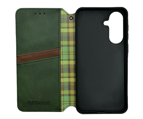 Чехол-книжка кожа для Samsung A37 green Getman Cubic PU