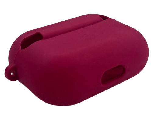 Чохол for AirPods Pro силіконовий rose red з мікрофіброю